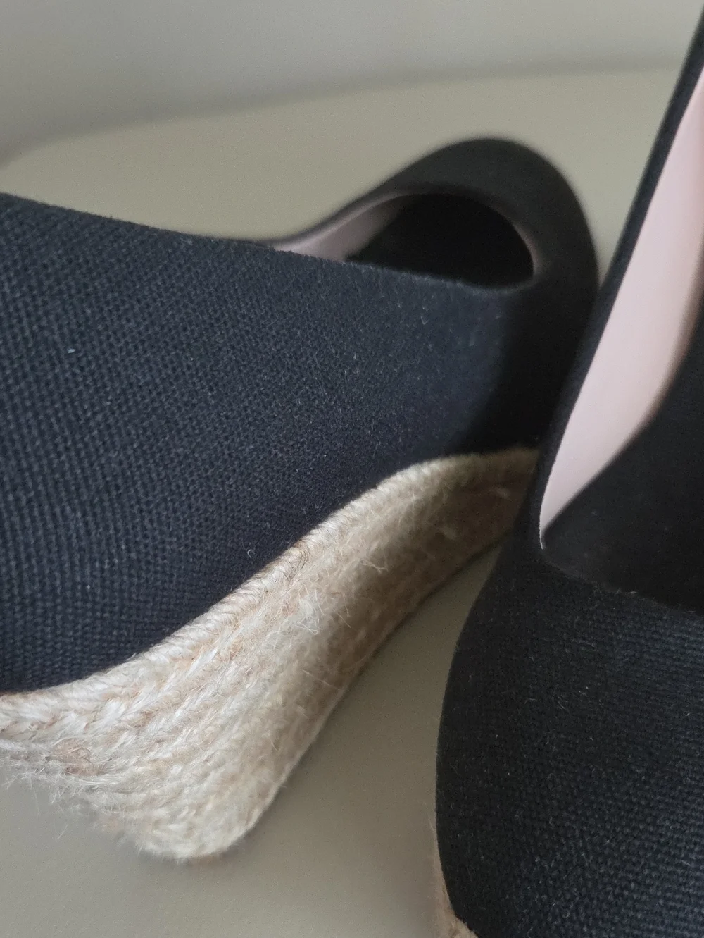 J. Crew Black Canvas Espadrille Wedge Pumps Size 9.5